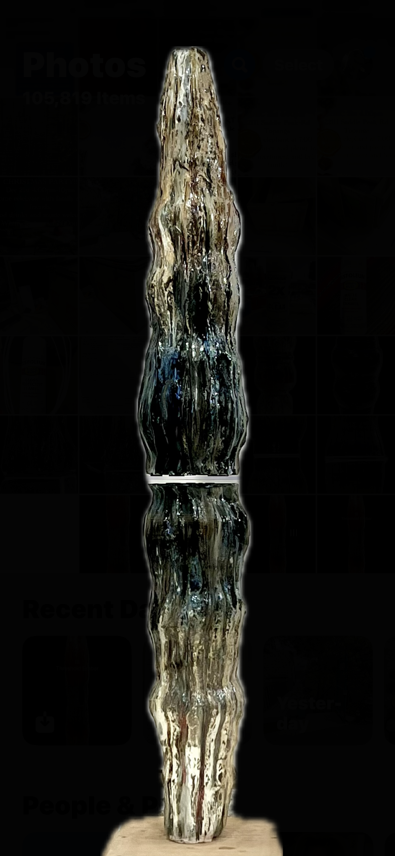  I. Rootwater Witness&nbsp; &nbsp;&nbsp;&nbsp;&nbsp;&nbsp;&nbsp;&nbsp;&nbsp;&nbsp;&nbsp;&nbsp;&nbsp;&nbsp;&nbsp;&nbsp;&nbsp;&nbsp;&nbsp;&nbsp;&nbsp;&nbsp;&nbsp;&nbsp;&nbsp;&nbsp;&nbsp;&nbsp;&nbsp;&nbsp;&nbsp;  Ceramic, 2025  65” × 10” × 10” 