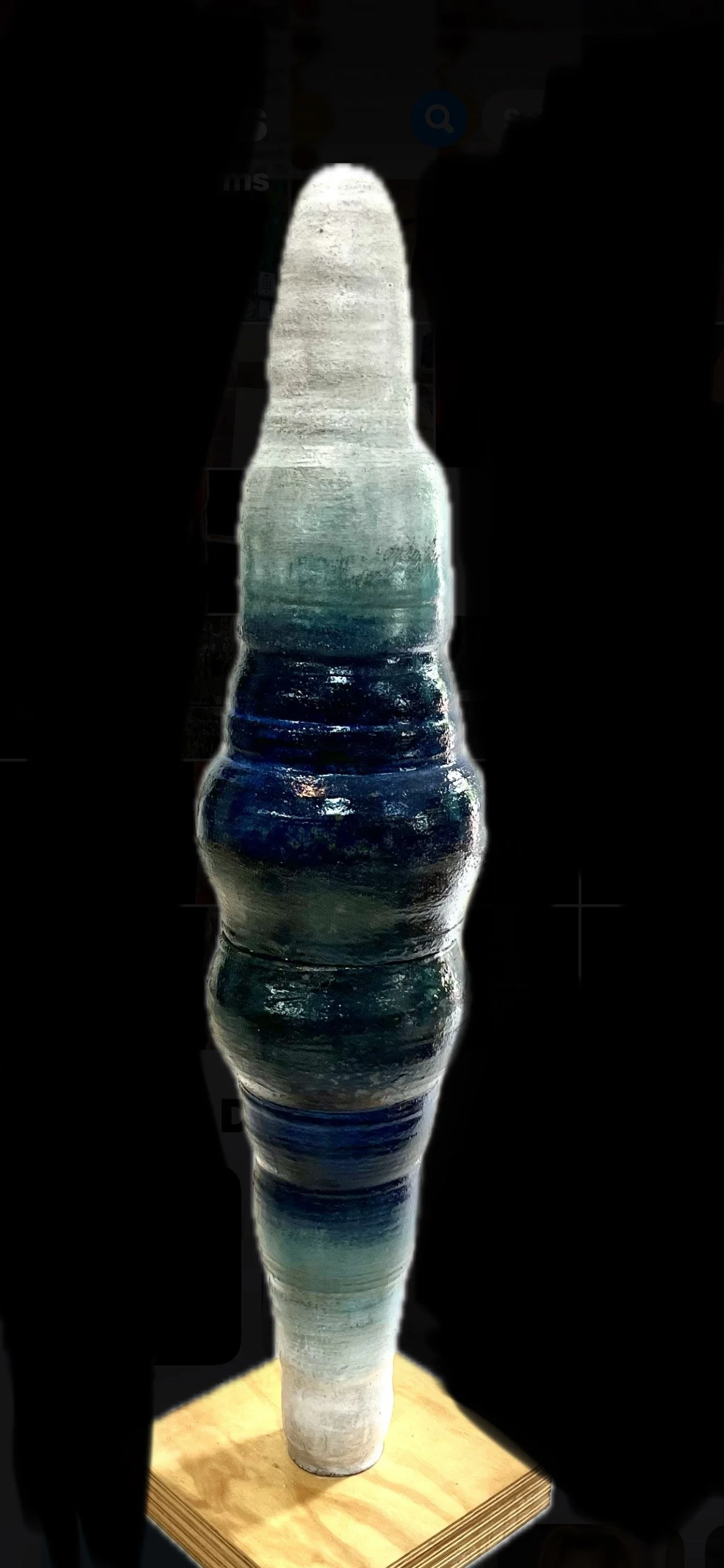  IV. Stillwater Ascending  Ceramic, 2025  49” × 11” × 11” 