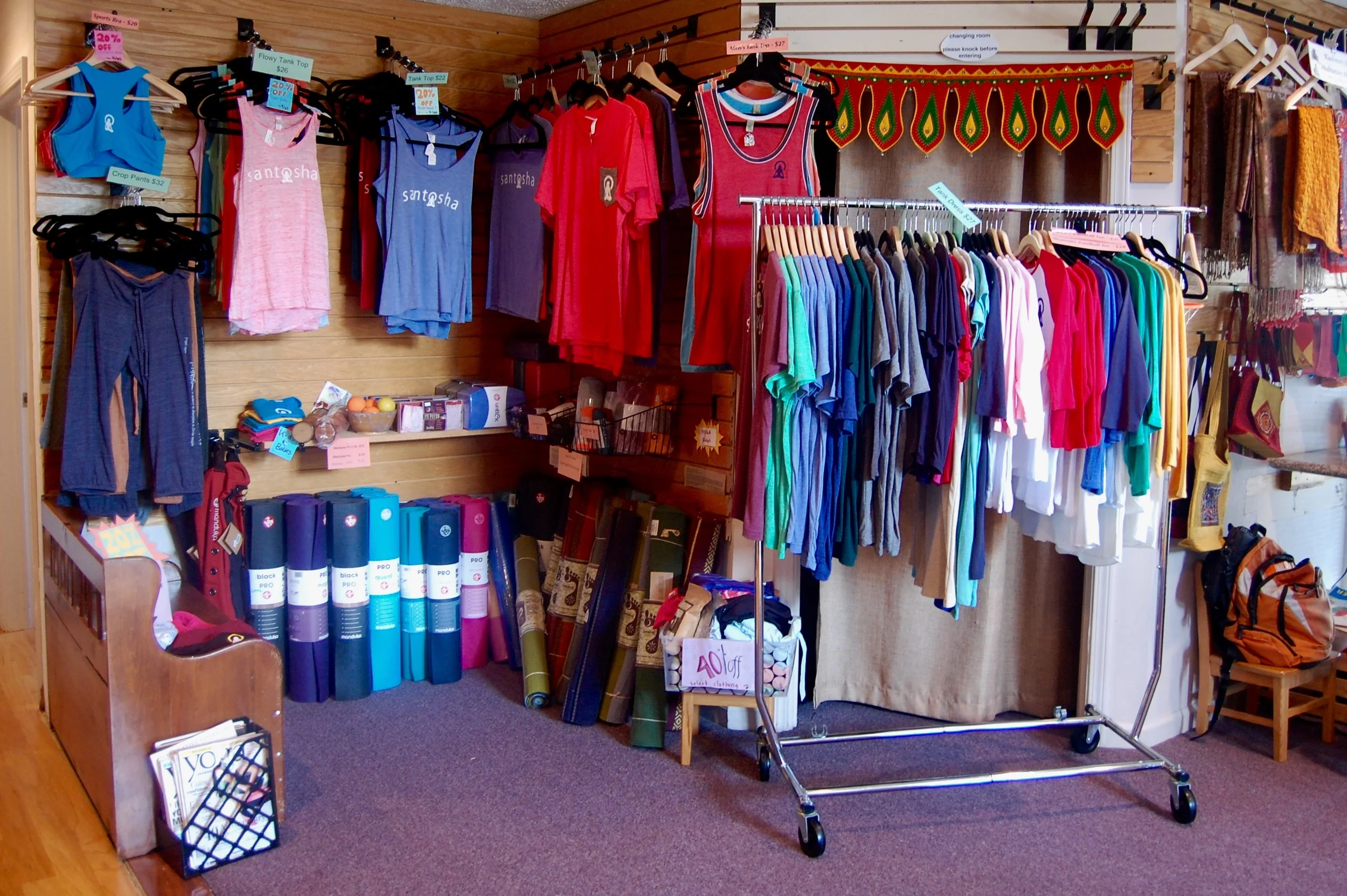 Santosha clothing and yoga products for sale