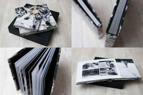 Flushmont albums have thick library bound pages printed edge to edge with no matts. A contemporary solution to store and display your treasured photographs.