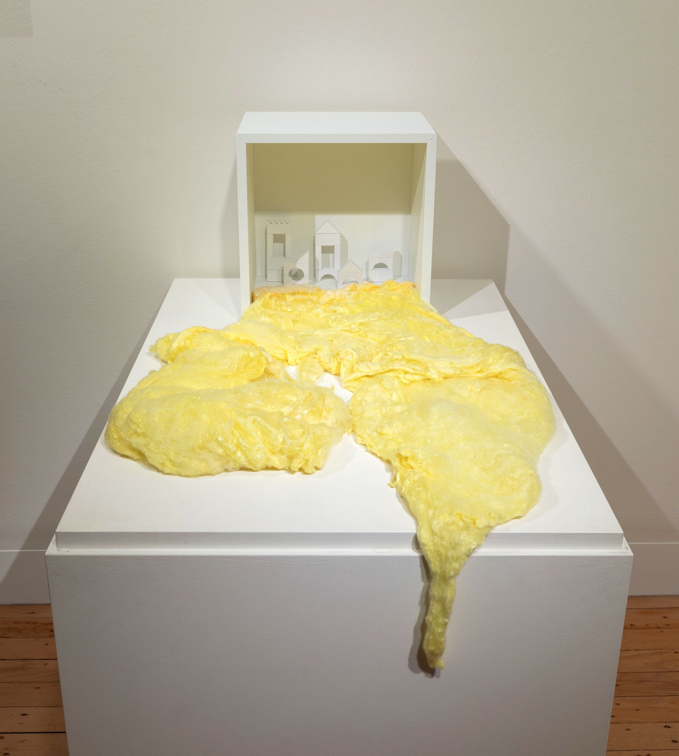 Mandy's Dream. Silk lap, wooden blocks, IKEA cabinet.