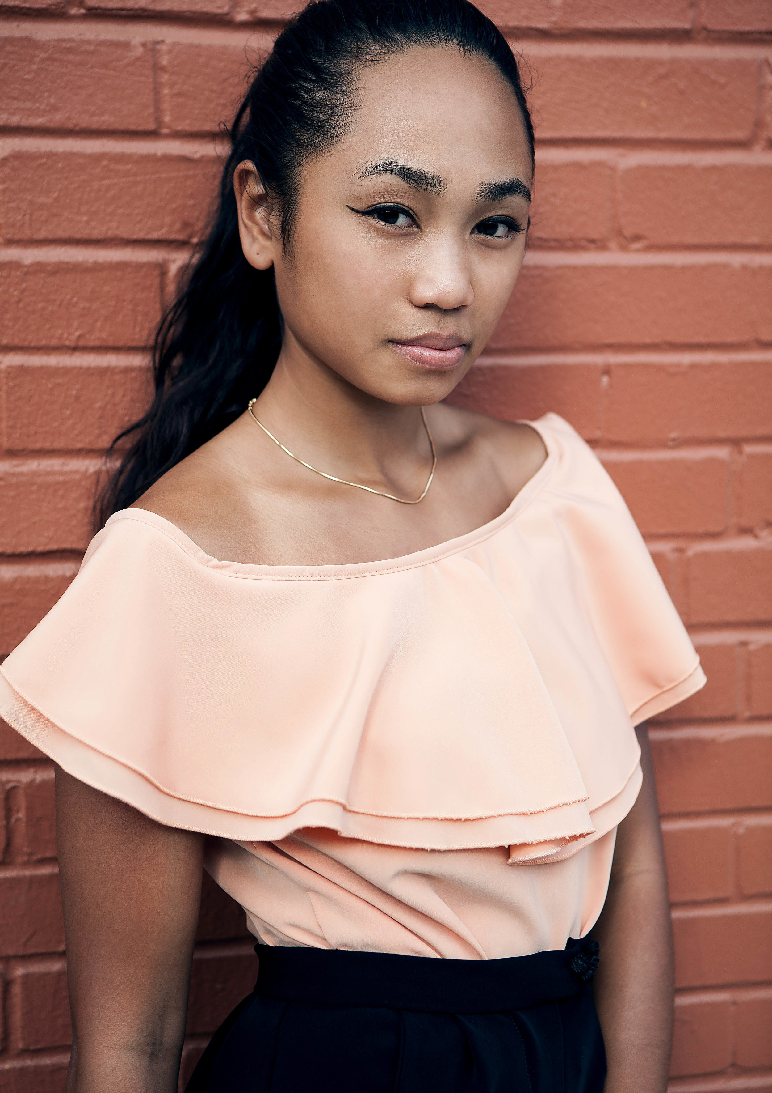 peach off shoulder top