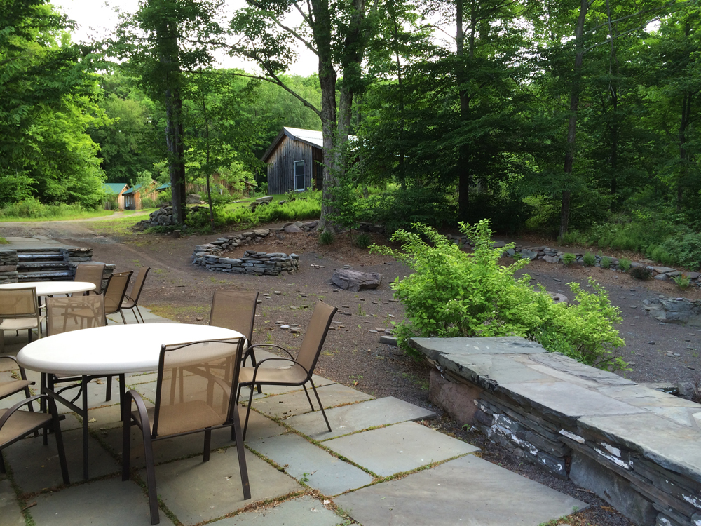 The lovely setting behind The Barn, including a word garden!