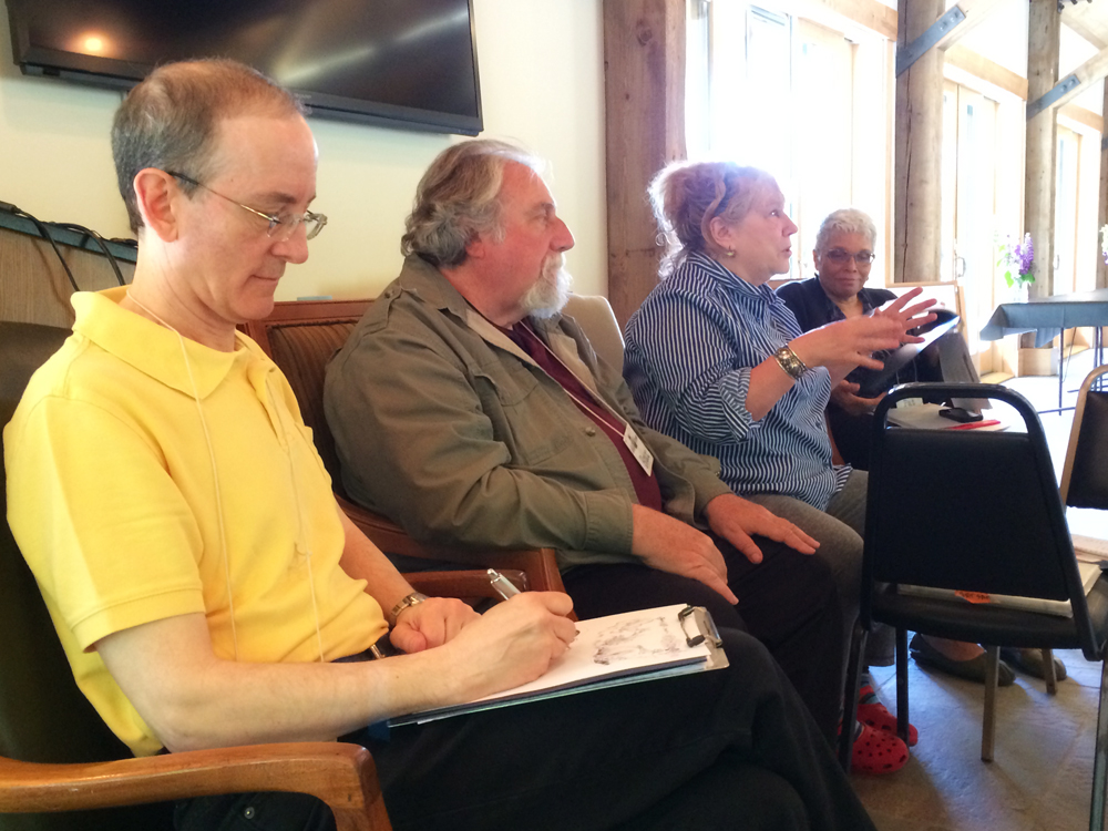 Our legendary faculty: Paul O. Zelinsky, Bruce Degen, Denise Fleming and Pat Cummings. I got to watch Paul doodle!