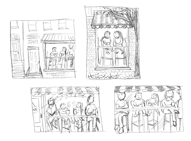 These sketches are only a couple of inches wide.