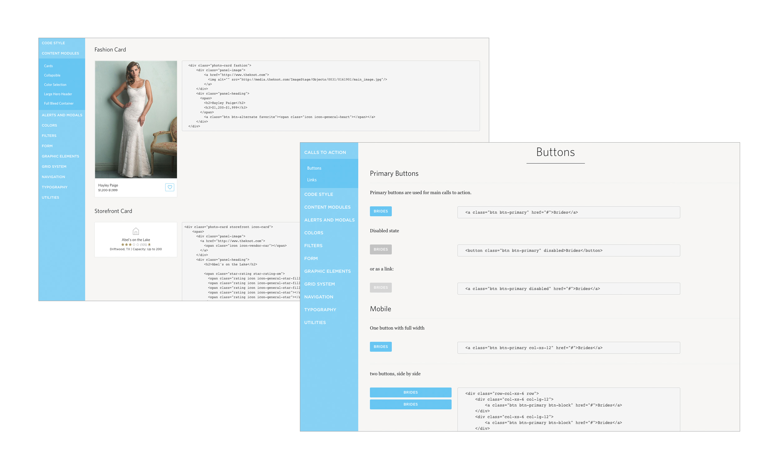 Responsive layouts for Fashion Results Page and Article, large and small viewports