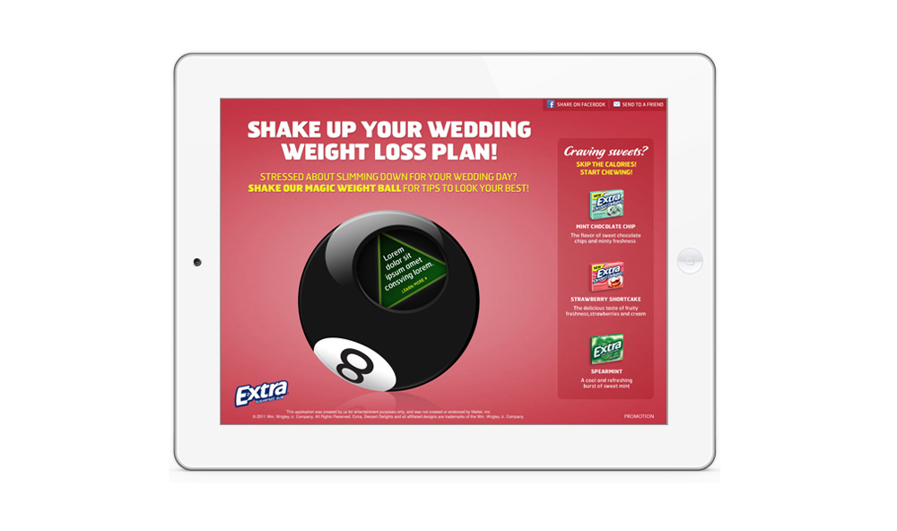 Wrigley Extra Gum Eight-Ball iPad ad