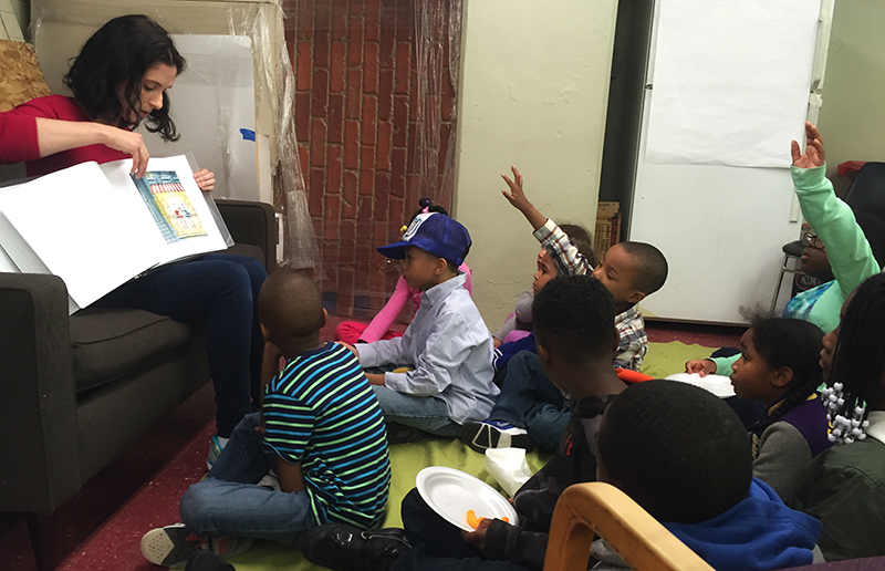 I also shared my artwork with the children and got some really great questions.