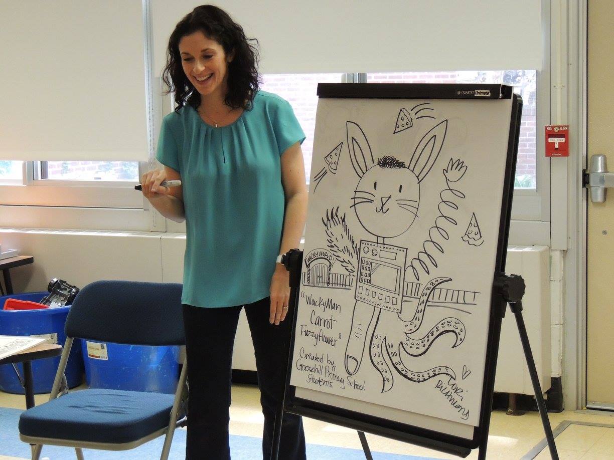 The results of our collaborative drawing game are always silly | Photo courtesy of Goosehill Primary