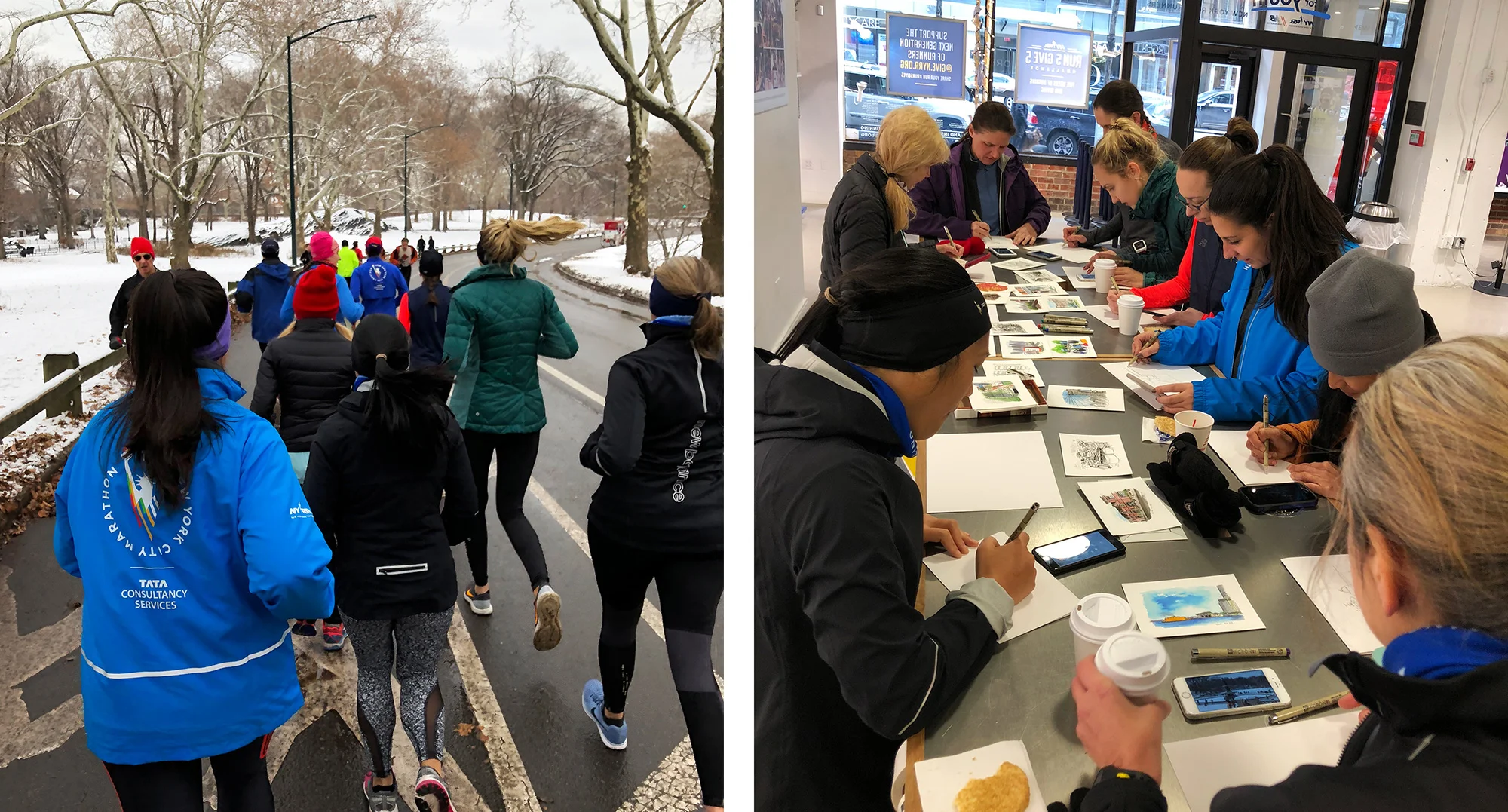Run to Bethesda Fountain in Central Park and then back to the NYRR RunCenter for drawing