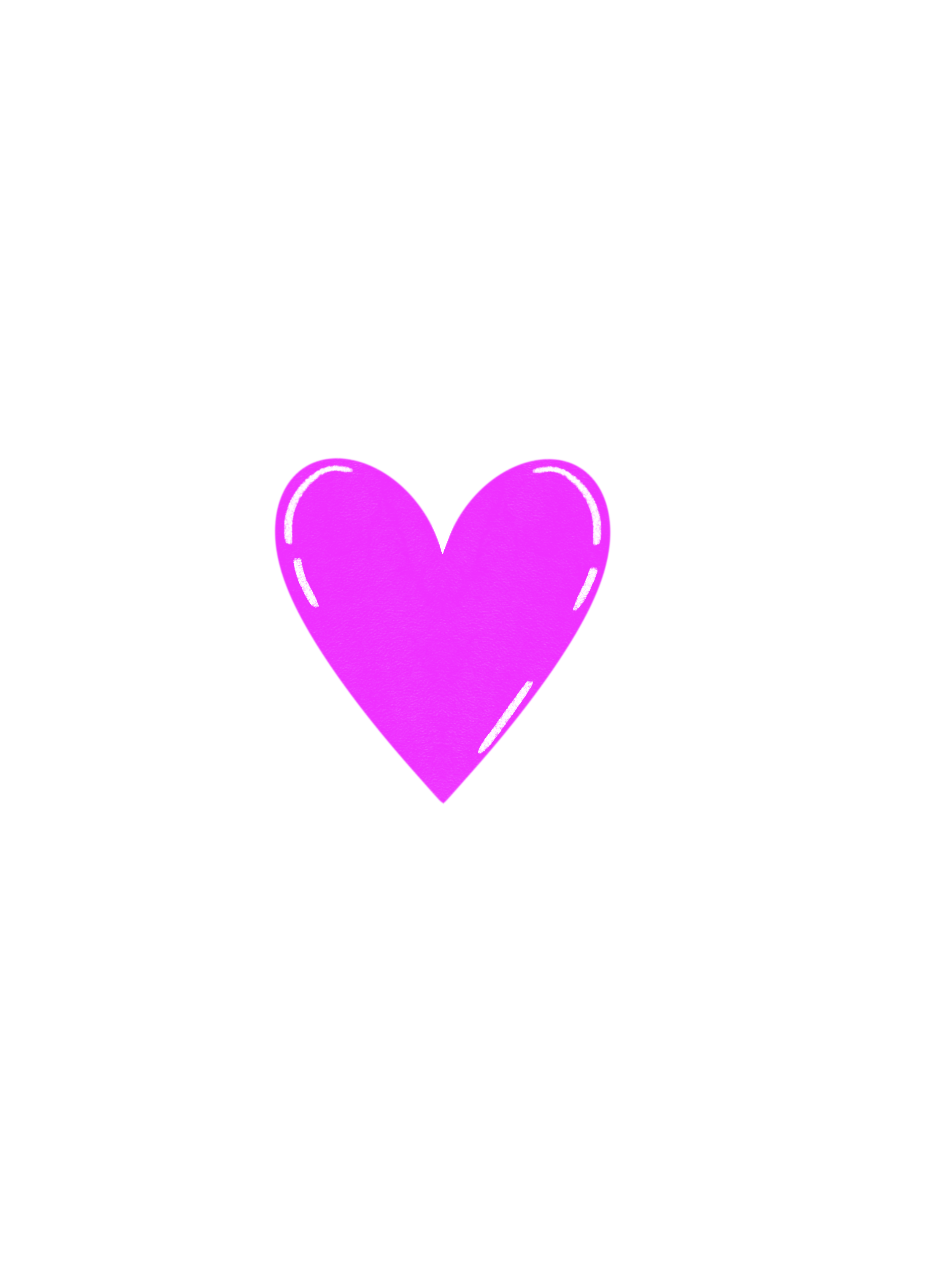 A neon pink heart with white dashed lines around its border, displayed on a black background.