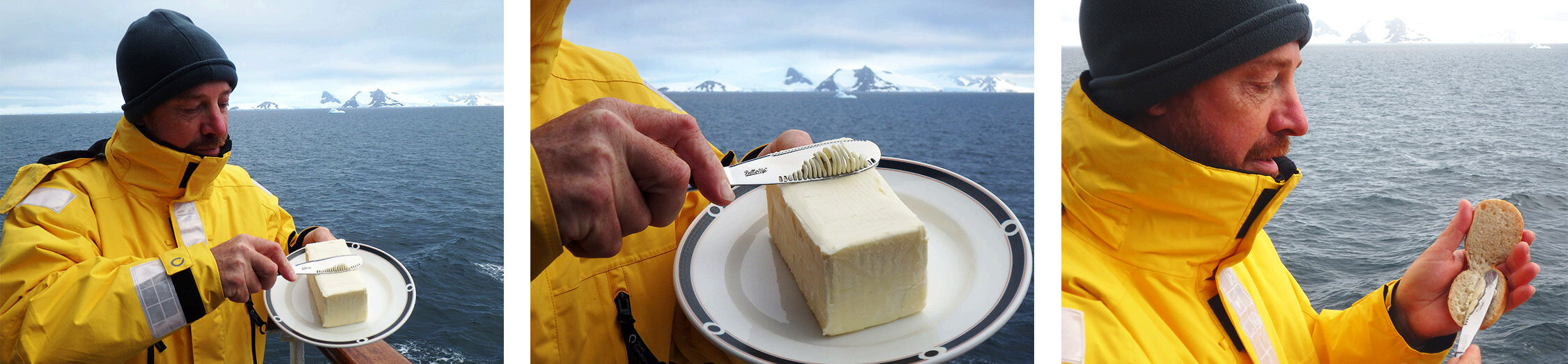 Craig is using ButterUp knife at Antarctica