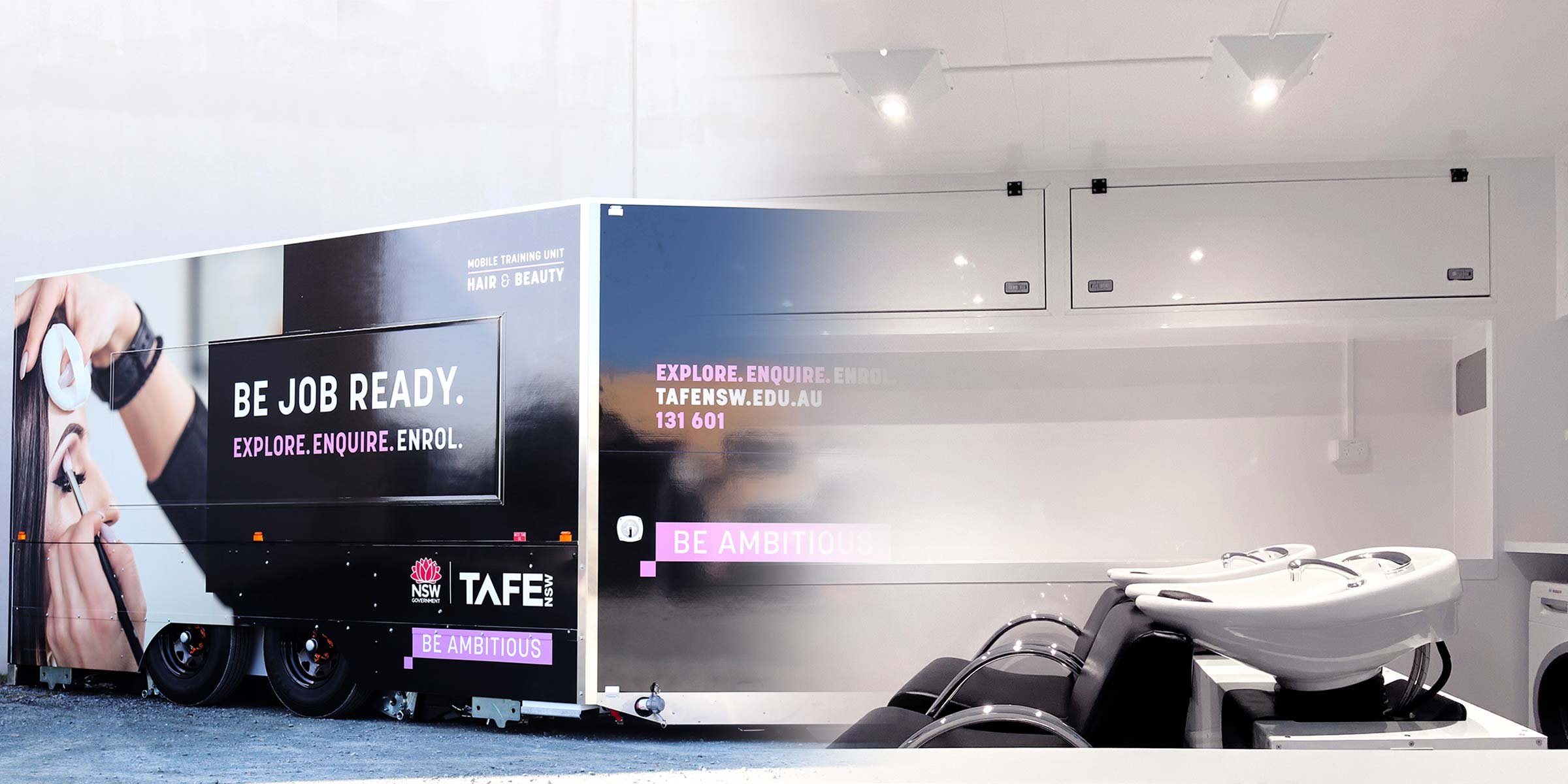 Internal and external design of Hairdressing and Beauty mobile training unit