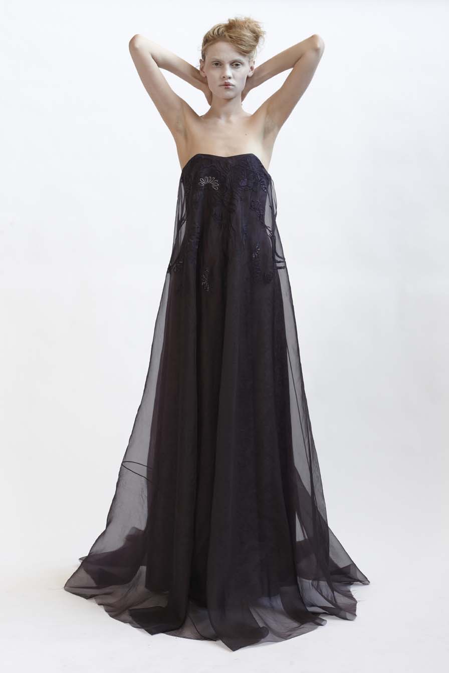   100/F01422 Strapless Silk Organza Dress  