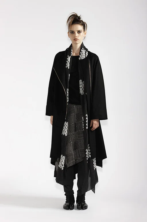   215/A93359 Long Sleeve Top    140/A95205 Origami Flare Wrap Skirt with Pin Stripe Embroidery    195/A99065 Flare Coat    900/A97373 Origami Wrap    210/A9686T Tulle Leggings  