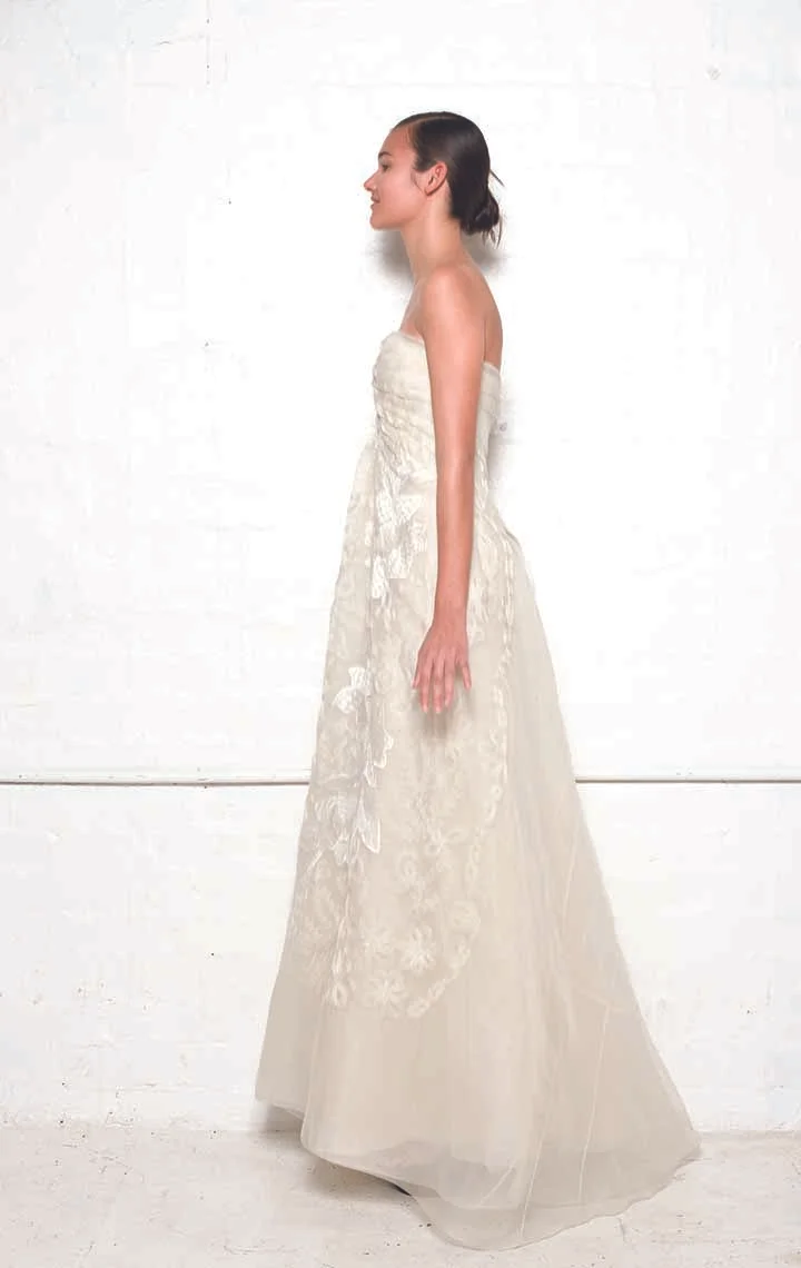 100/S01303N Spiral Shibori Strapless Gown