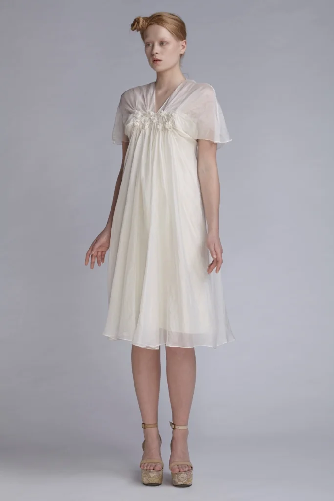 105/A141546 Spiral Shibori Cloud Dress with Slip