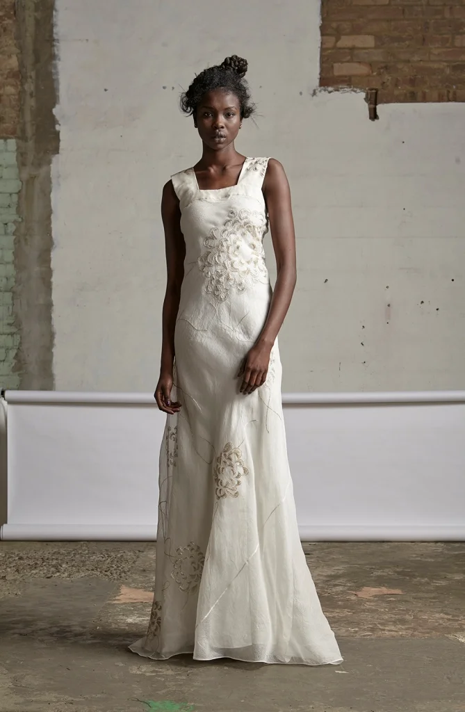 110/S151509SE Hand Embroidered Long Strap Dress