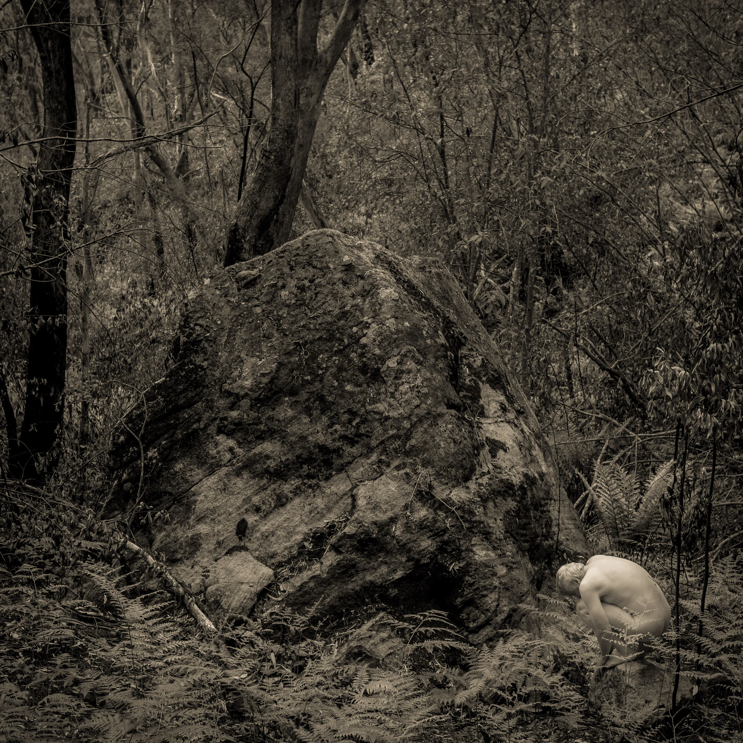 Eric and the Monolith - Flesh and Stone Series. In this series I am exploring the fragile soft and fleeting nature of human bodies and contrasting them with the hard and seemingly eternal nature of stone. As humans we are on the planet for such a short period of time, while geologically the stone lasts for millions of years. Our lives are a mere moment in their lifetime.
