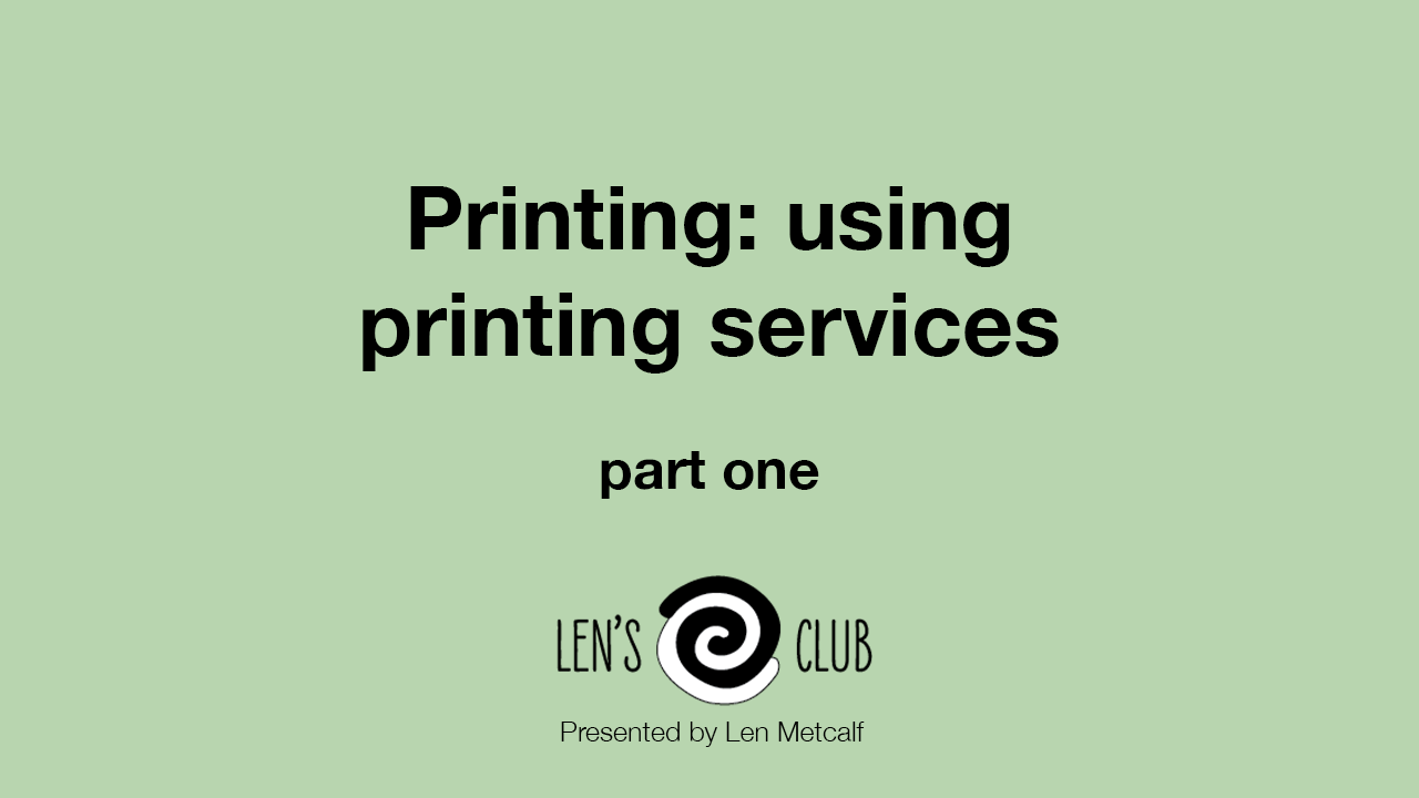 PP1 Printing Photographs - part 1 using printing services