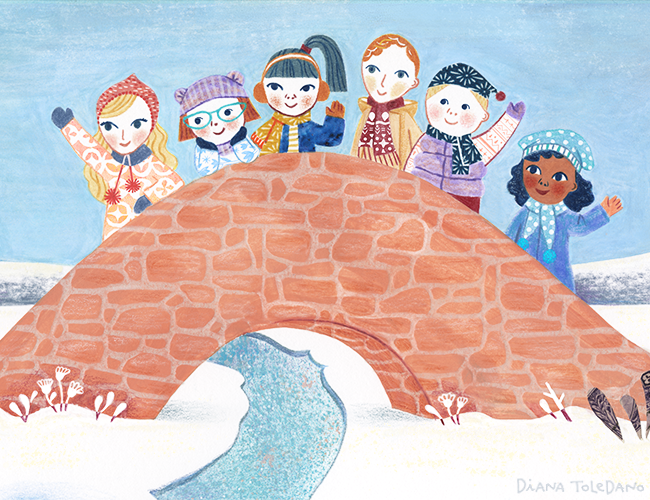 diana-toledano_snowy-day_bridge-friends.png