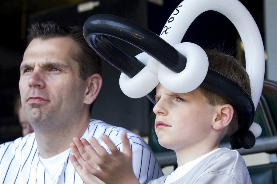 Kevin and Robert Zibricky look on during the national anthem. 
