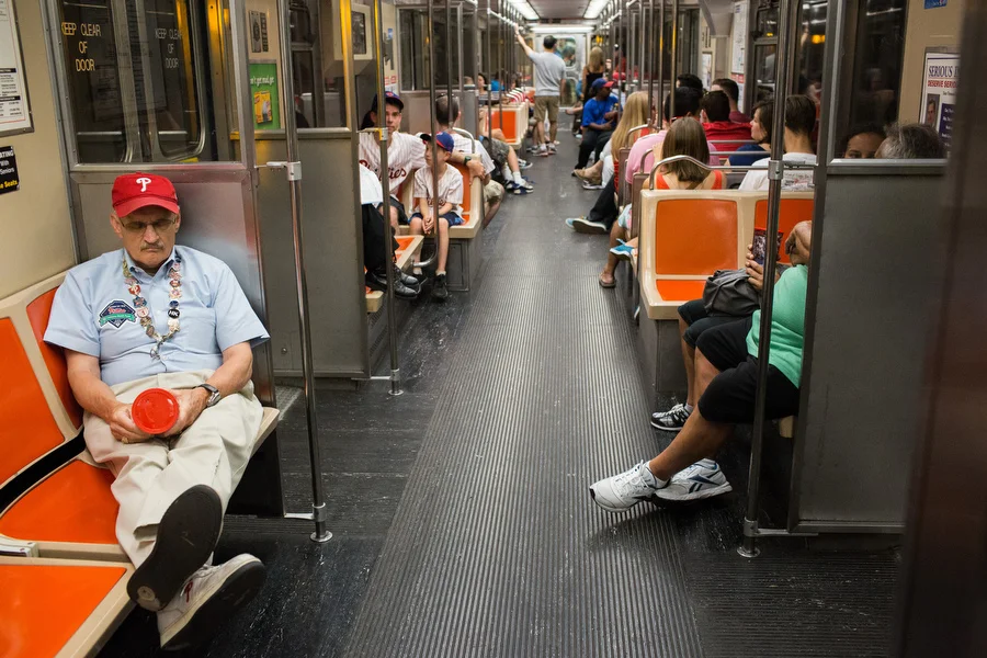Post-game train back to downtown Philadelphia. 
