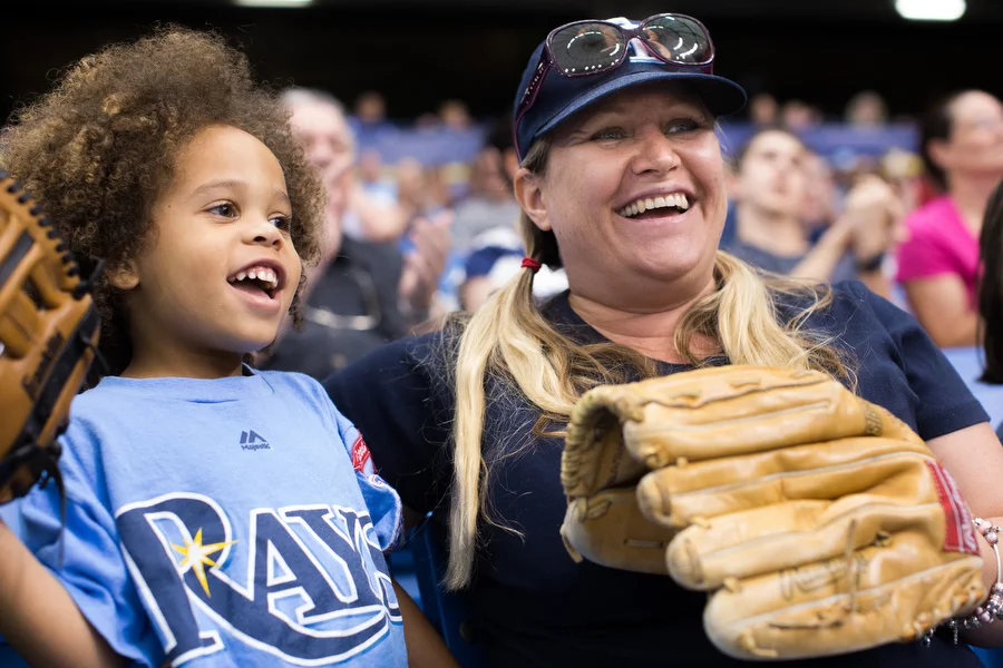Elijah and Rachel take in the game. 