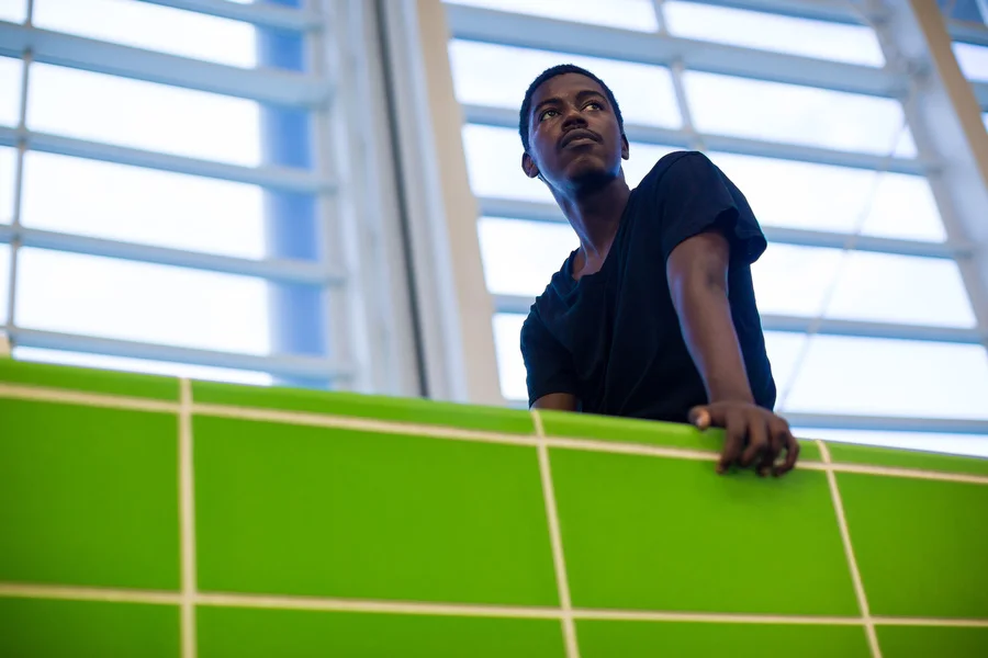Jawaan, a roasted nut usher in his first season, looks on during batting practice. 