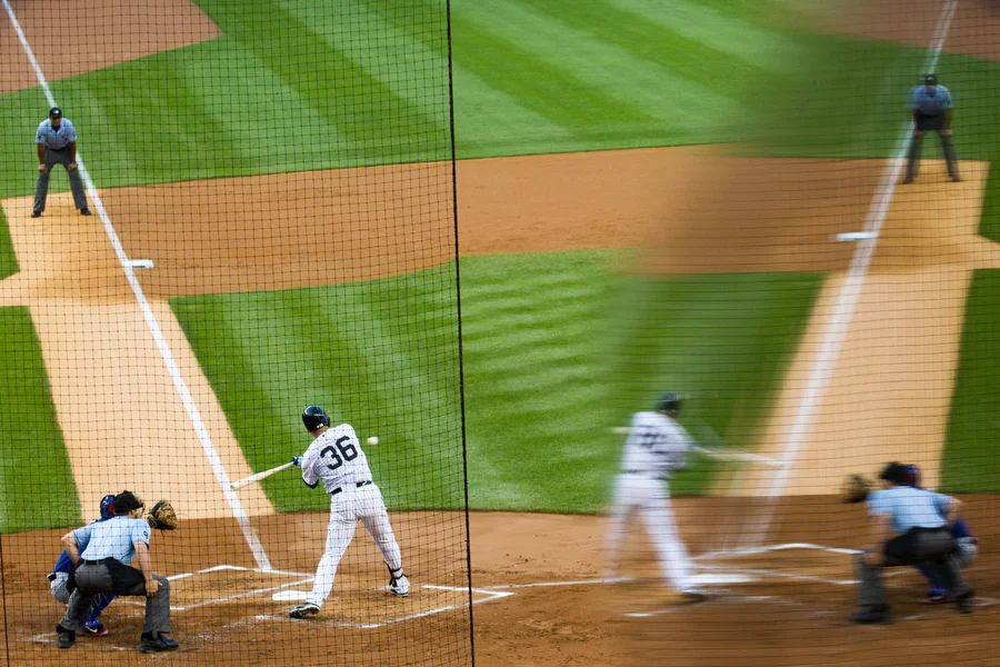 Carlos Beltran hits during the game.