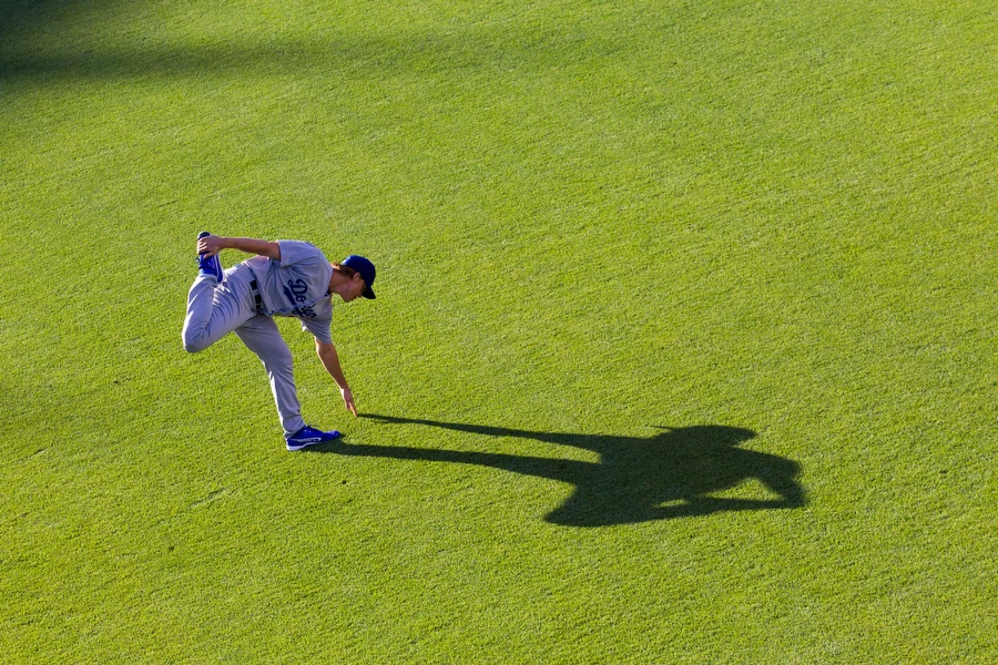 Zack Greinke warms up before his scheduled start that night. 