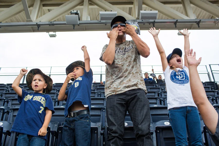 From left, Des, Nathaniel, Nate and Havana celebrate. 