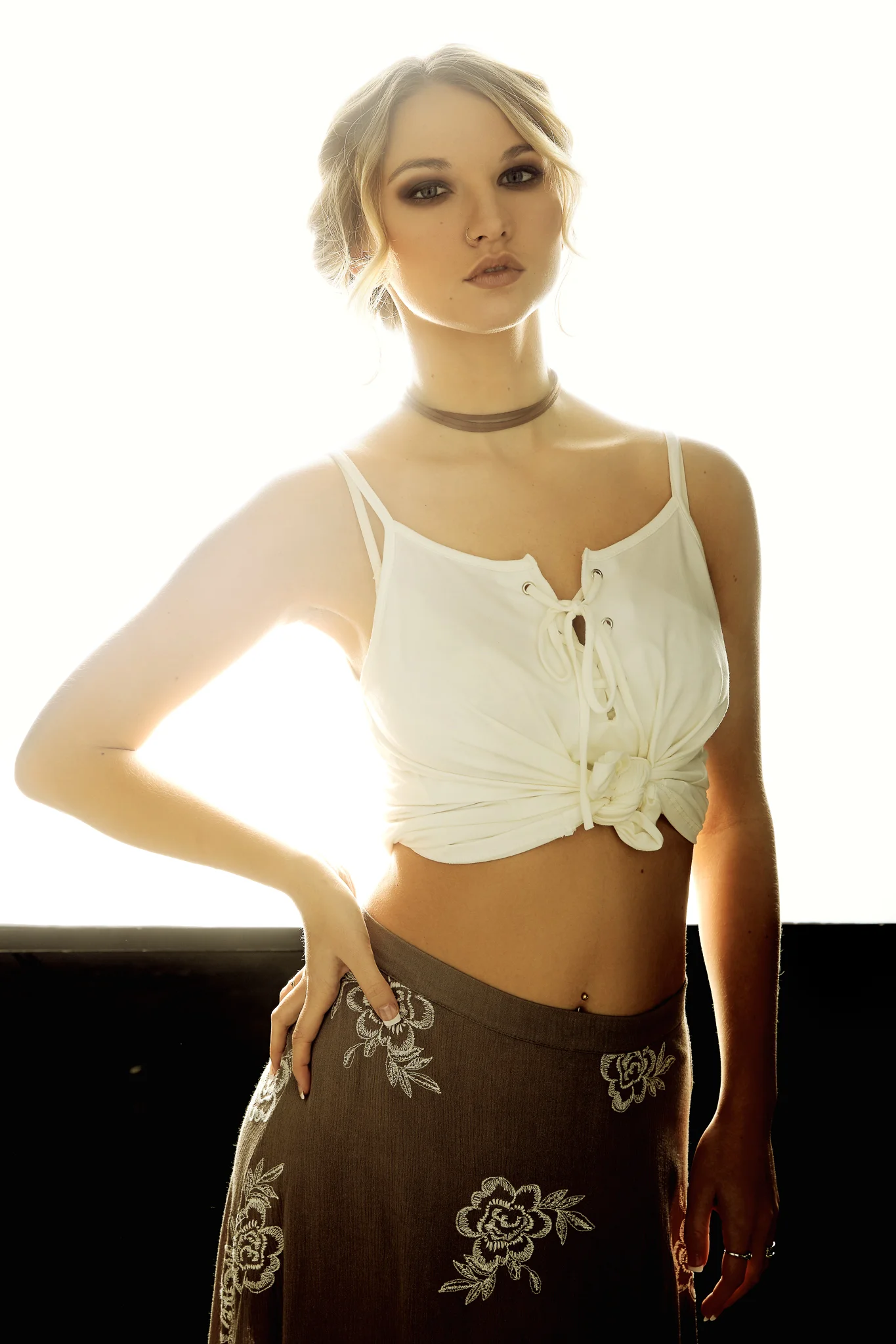 Top, Skirt, & Necklace: Molly Green