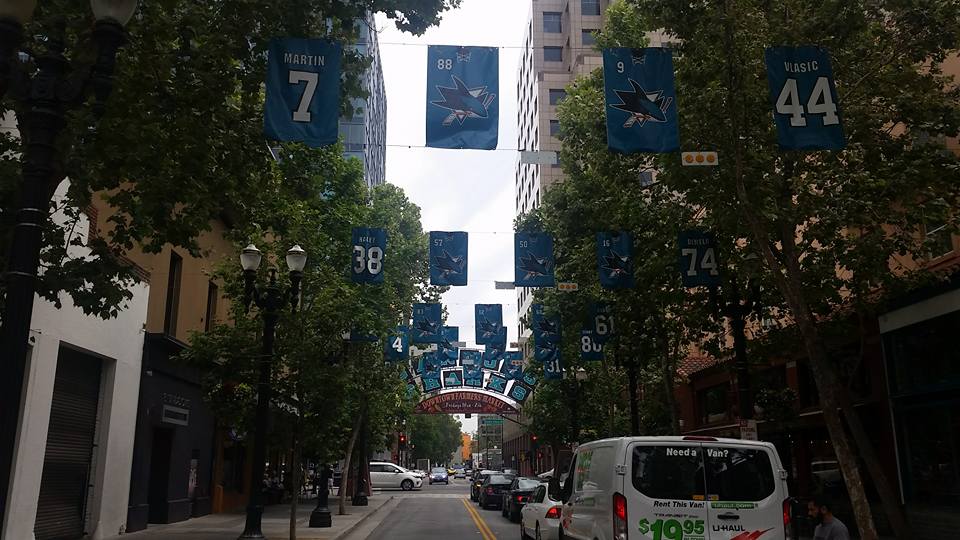 A familiar sight on San Pedro Street every playoff season in San Jose