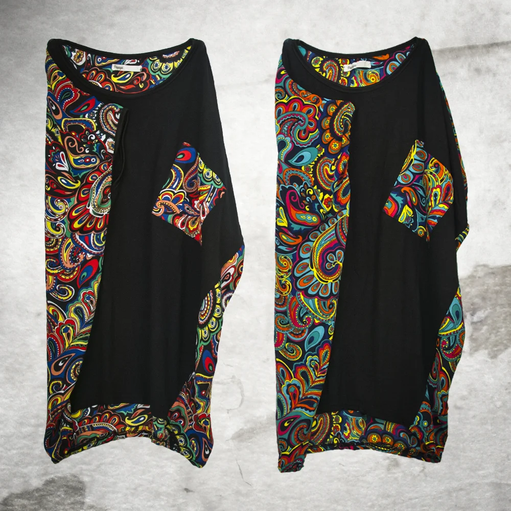Chiffon Print Boxy Cap Sleeve Shirt