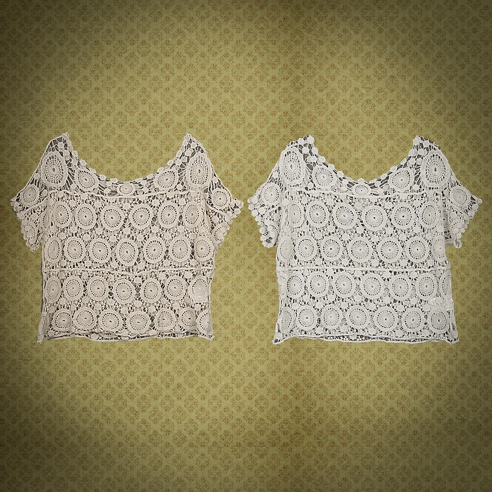 Concentric Pattern Crochet Crop Top