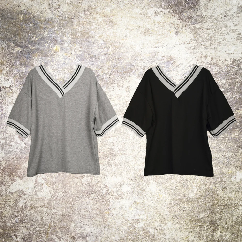 Boxy V-Neck Varsity Top