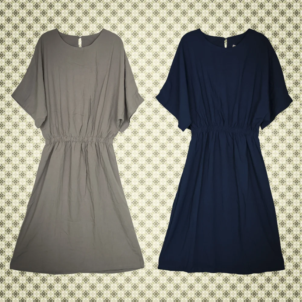Elastic Waist Dolman Dress