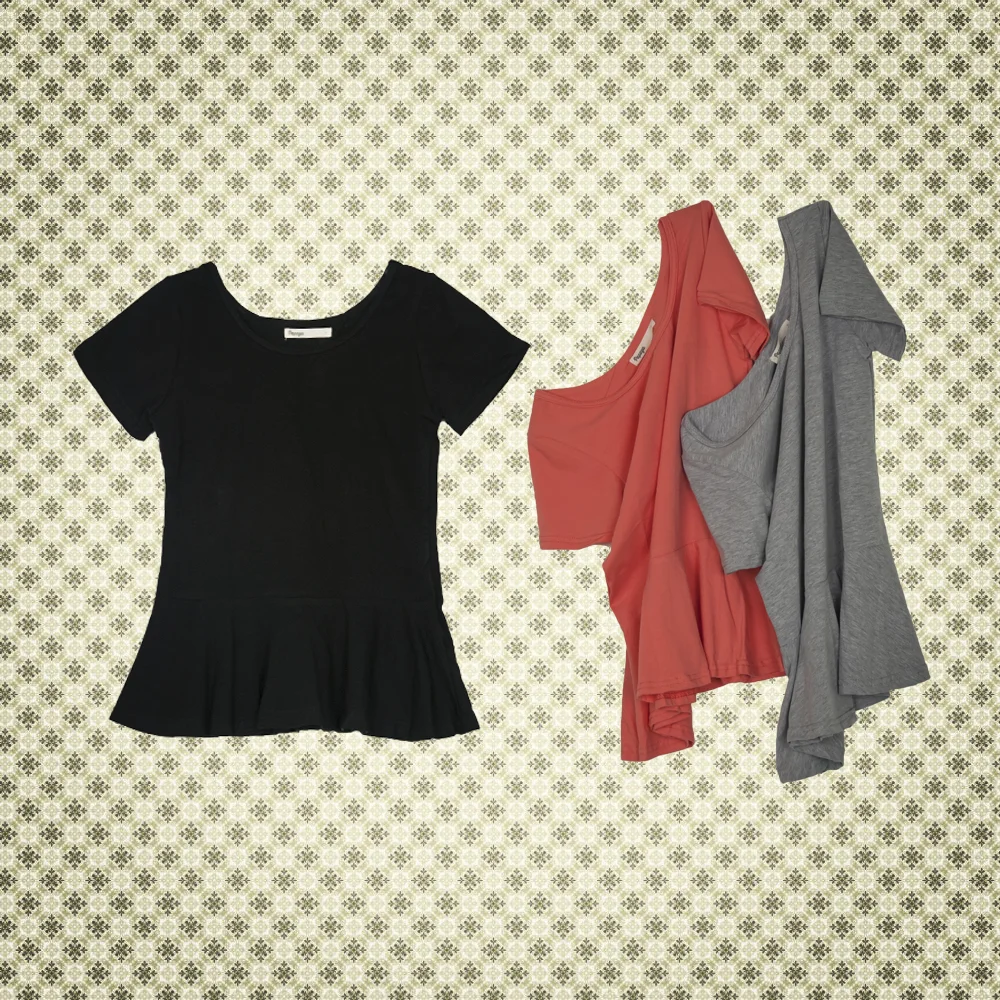 Short-Sleeved Peplum Top