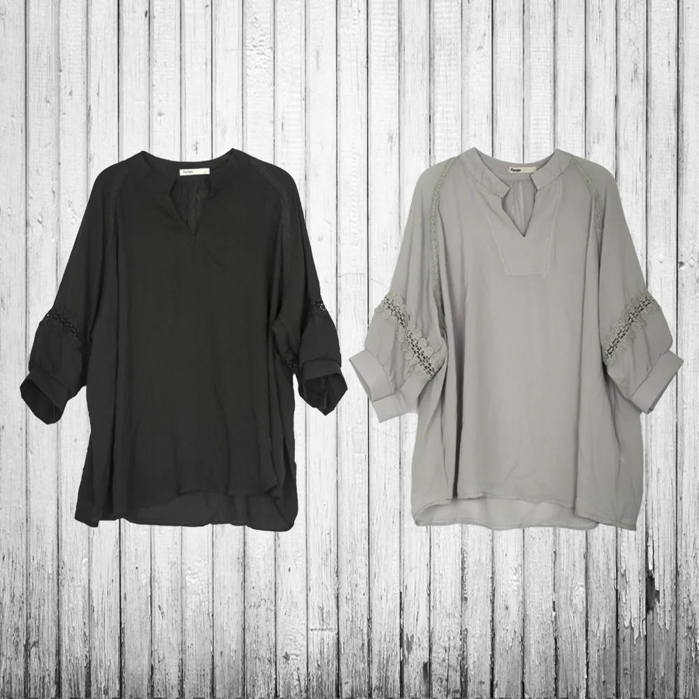 Lace Paneled Peasant Blouse