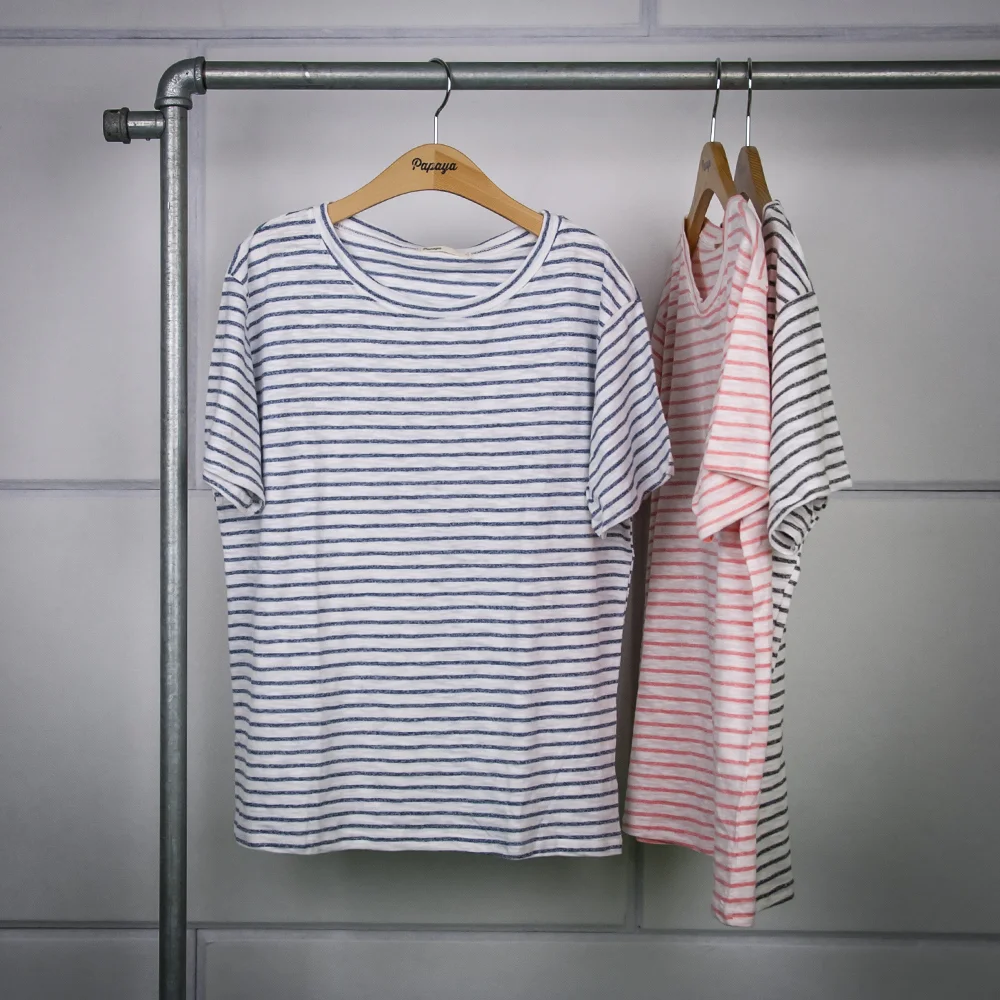 Striped Burn-Out Boxy Tee