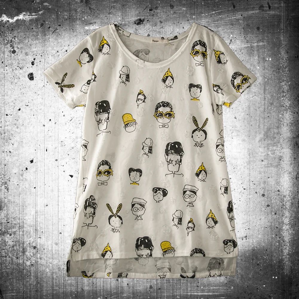 Longline Distressed Cartoon Tee