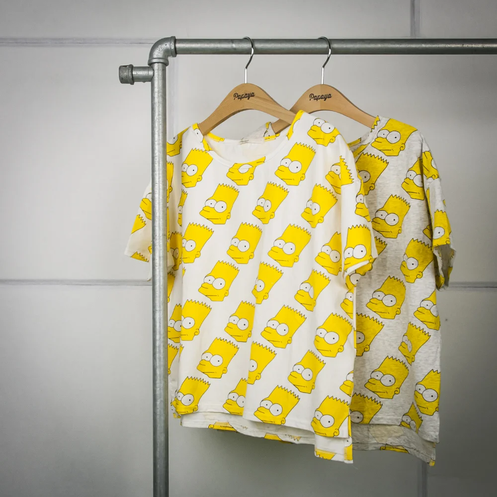 "Simpsons" Print Boxy Stretch Tee