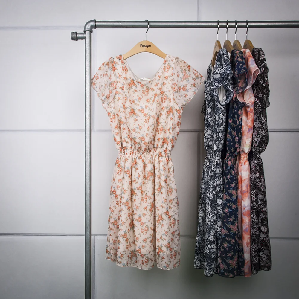 Floral Print Chiffon A-line Dress