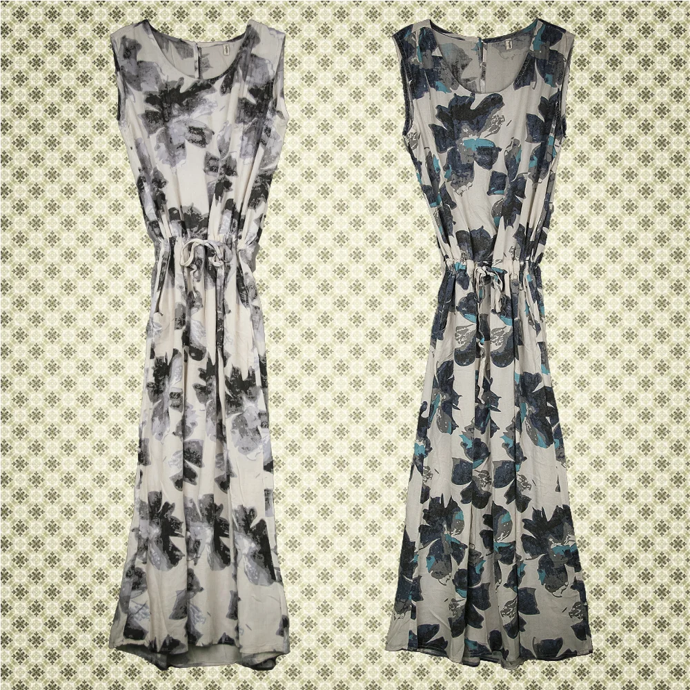 Floral Linen Maxi Dress