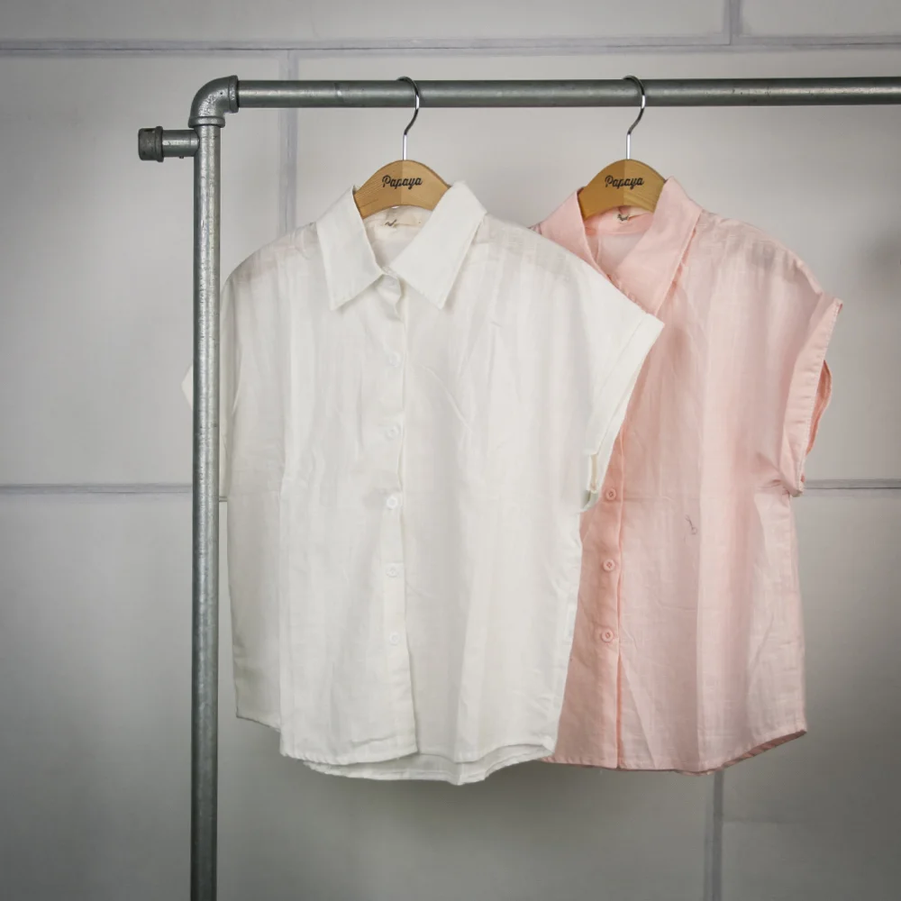 Classic Linen Dolman-Sleeved Blouse