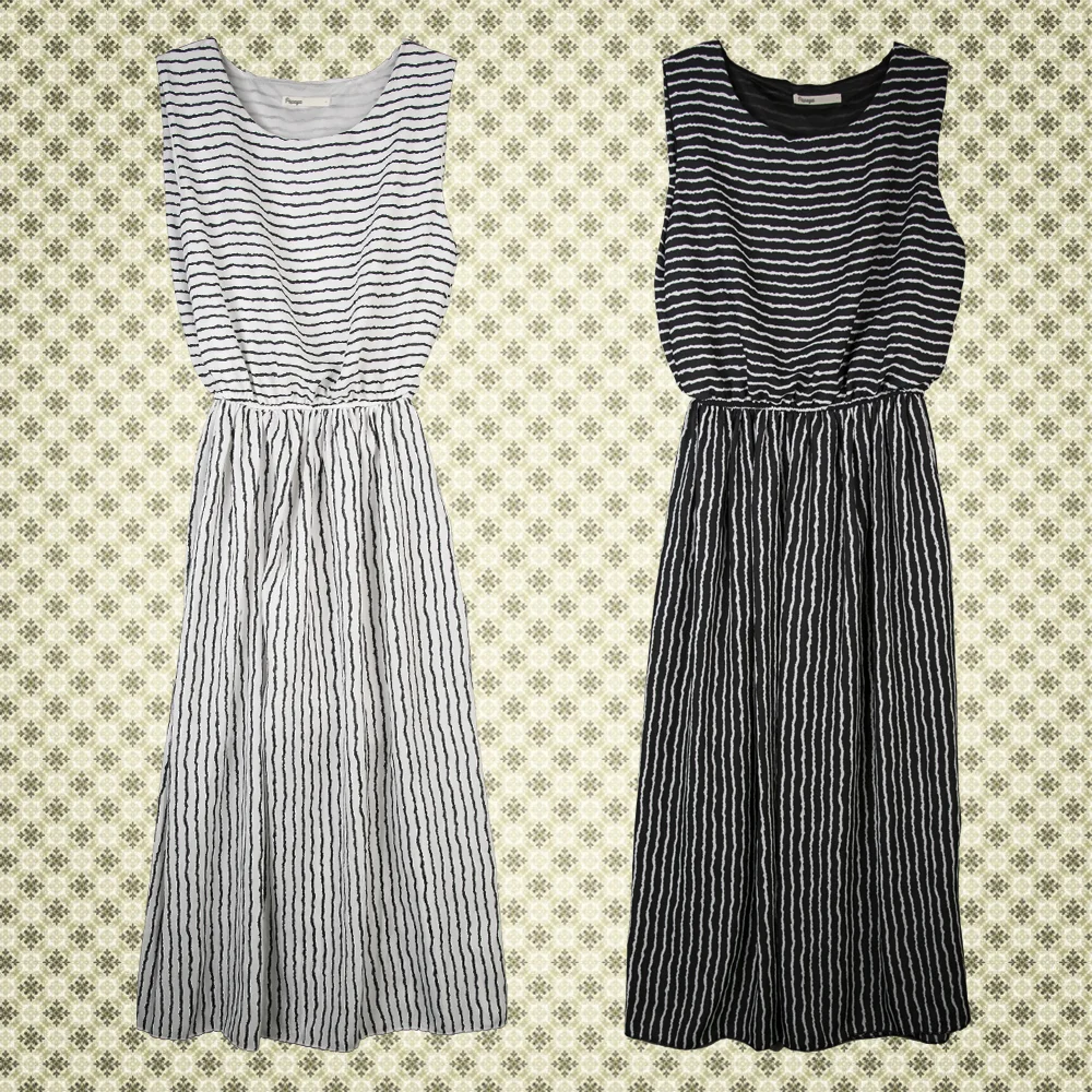 Striped Chiffon Longline Dress
