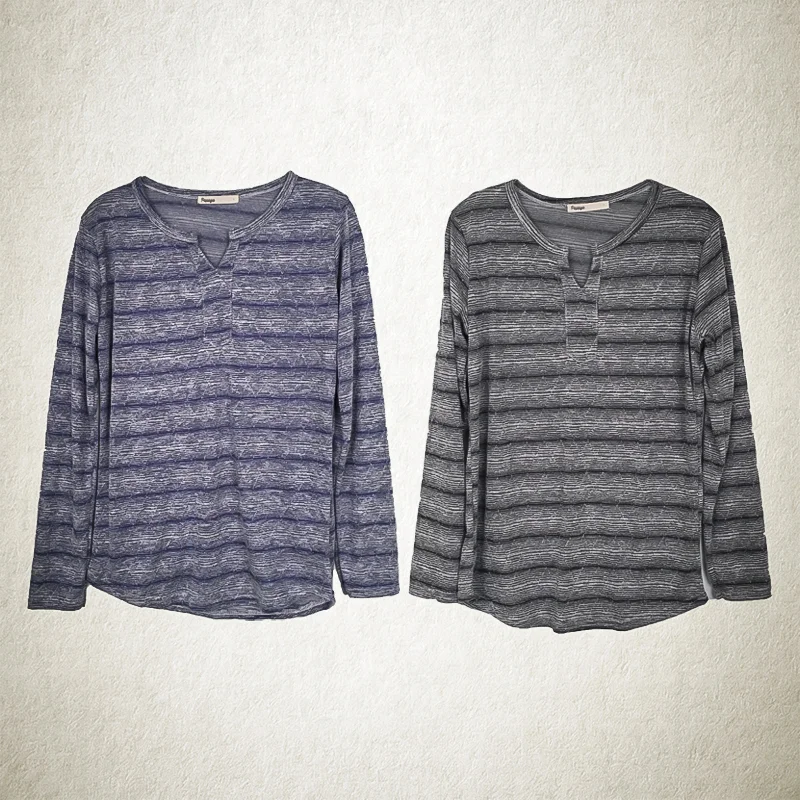 V-Notch Striped Top