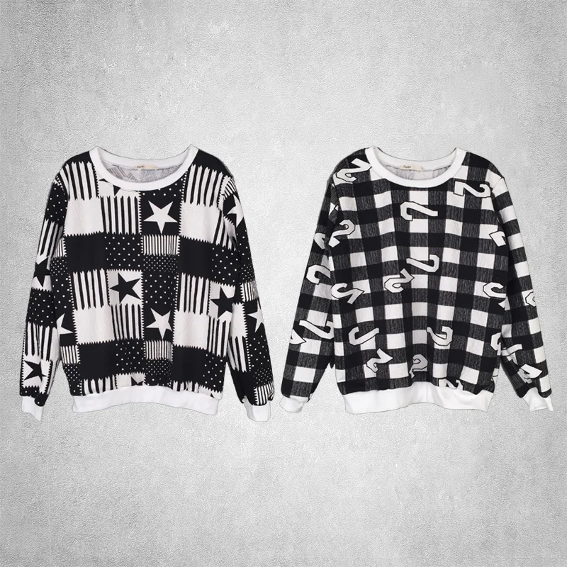 Quilted Black & White Top