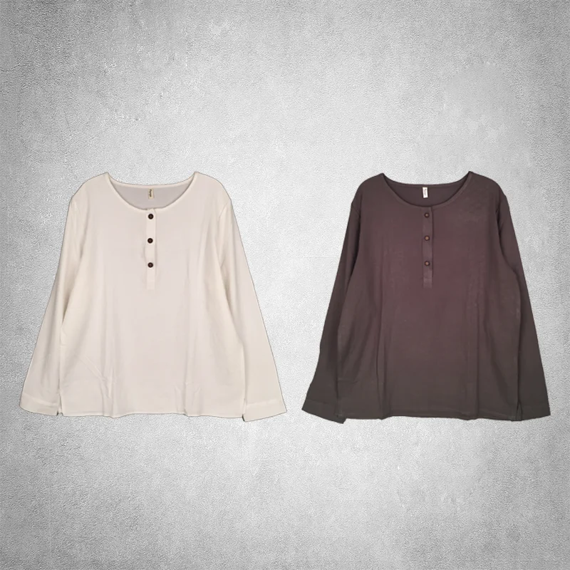 Round-Neck Linen Blouse